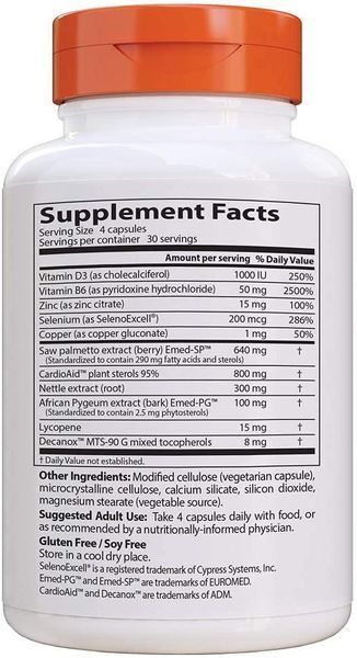 Бустер тестостерона Doctor's Best Prostate Formula 120 капсул (4384303533) 1439661187 фото