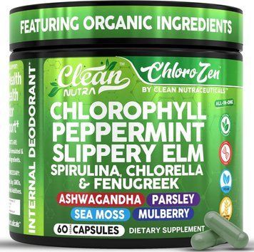 Домішка преміумкласу для детоксикації Clean Nutraceuticals Chlorophyll Peppermint Slippery Elm 60 капсул 2921981833 фото
