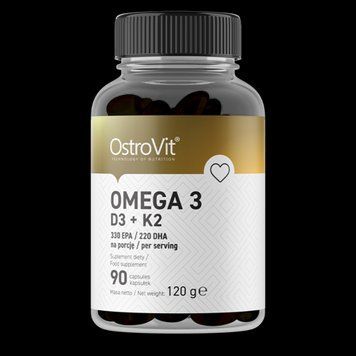 Витамины OstroVit Omega 3 D3+K2 90 кап (4384303221) 1437160496 фото