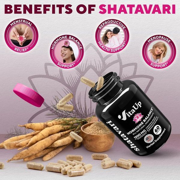 Добавка Шатавари премиум-класса для гормонального баланса VitaUp Shatavari 60 капсул 2333397799 фото