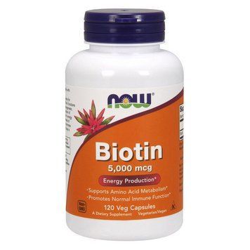 Витамины NOW Biotin 5000 mcg Veg Capsules 120 капсул (4384301360) 1060001189 фото