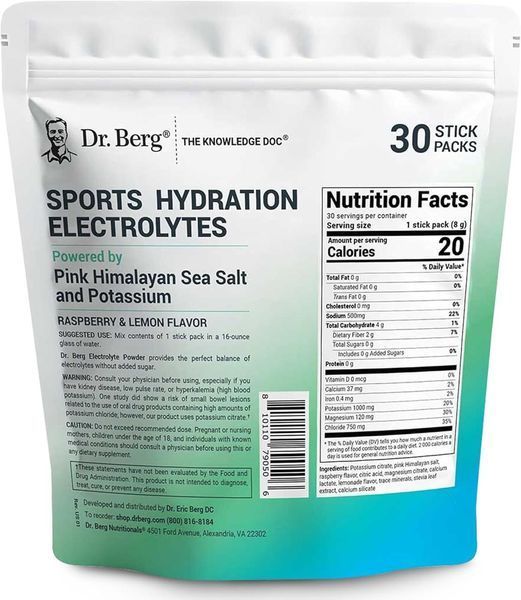 Суміш для пиття з гідратацією електролітів преміумкласу Dr. Berg Sports Hydration Electrolytes Powder 30 пакетів 2957919720 фото