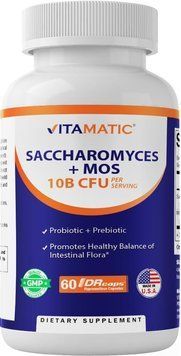 Добавка премиум-класса здоровье кишечника Vitamatic Saccharomyces Boulardii Probiotic 10B 60 капсул 2679454468 фото