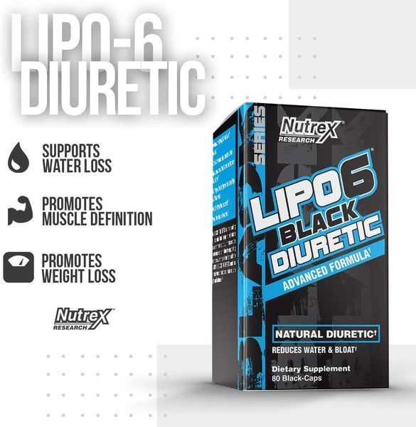 Жиросжигатель Nutrex Lipo-6 Black Diuretic 80 капсул (4384303482) 1437923987 фото