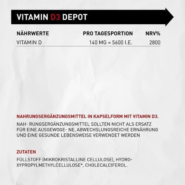 Вітаміни Body Attack Vitamin D3 Depot 120 капсул (4384303690) 1463504842 фото
