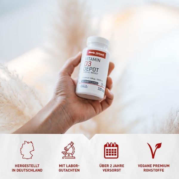 Вітаміни Body Attack Vitamin D3 Depot 120 капсул (4384303690) 1463504842 фото