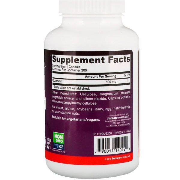 Jarrow Formulas Quercetin 500 mg 200 капсул (4384304144) 1573406632 фото
