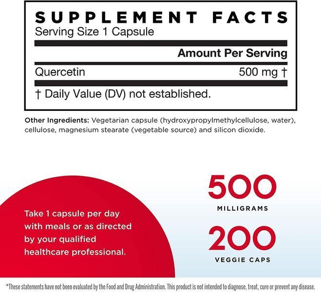 Jarrow Formulas Quercetin 500 mg 200 капсул (4384304144) 1573406632 фото