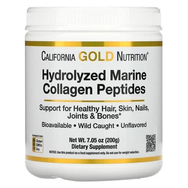 California Gold Nutrition Hydrolyzed Marine Collagen Peptides 200 г (4384303742) 1478241462 фото