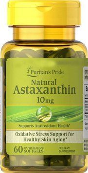 Специальный продукт Puritan's Pride Natural Astaxanthin 10 mg 60 капсул (4384301429) 1060001253 фото
