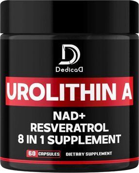 Домішка преміумкласу для м'язової енергії Dedicad Urolithin A 1000mg with NAD+ CoQ10 Resveratrol 60 капсул 2811773999 фото