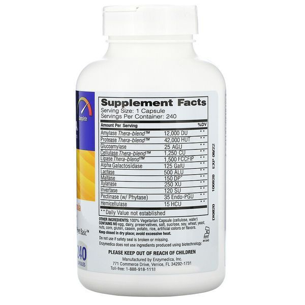 Enzymedica Digest Complete Enzyme Formula 240 капсул (4384304047) 1546834199 фото