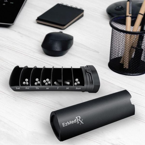 Преміальний контейнер для таблеток EzMedrx 7 Day Pill Organizer Black 2182644328 фото