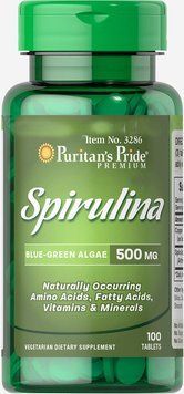 Спеціальний продукт Puritan's Pride Spirulina 500 mg 100 таблеток (4384301665) 1060003003 фото