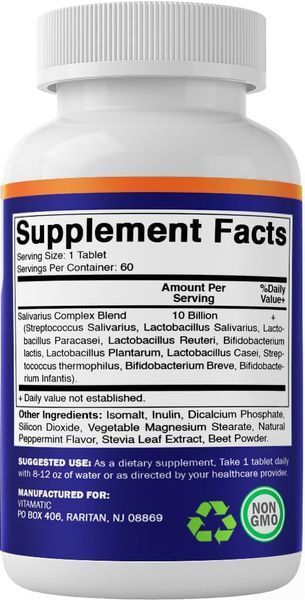 Домішка преміумкласу баланс мікрофлори Vitamatic Salivarius Complex 10 Billion 60 таблеток 2673046829 фото