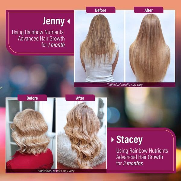 Премиальная натуральная добавка для волос, кожи и ногтей Rainbow Nutrients Hair Growth 120 капсул 2112590757 фото