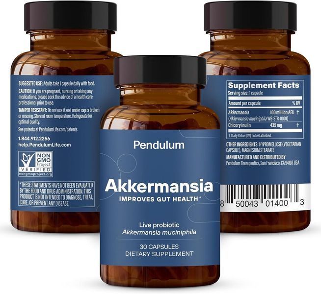 Пробиотик + пребиотик для здоровья кишечника Pendulum Akkermansia 30 капсул 2058331955 фото