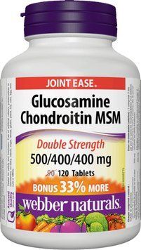Хондропротектор Webber Naturals Glucosamine Chondroitin MSM Double Strength 120 таблеток (4384302978) 1437160185 фото