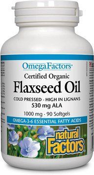 Natural Factors Omega Factors Flaxseed Oil 1000 mg 90 капсул 1862726666 фото