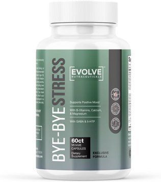 Добавка для снятия стресса премиум-класса Evolve Nutraceuticals Bye-Bye Stress 60 капсул 4384306523 фото