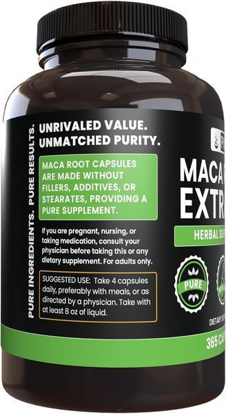 Добавка премиум-класса корень мака Pure Original Ingredients Maca Root 365 капсул 4384308143 фото