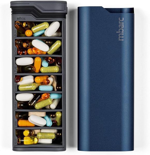 Преміальний контейнер HigherHuman Extra Large Sleek Modern Pill Box Matte Blue 2059508783 фото