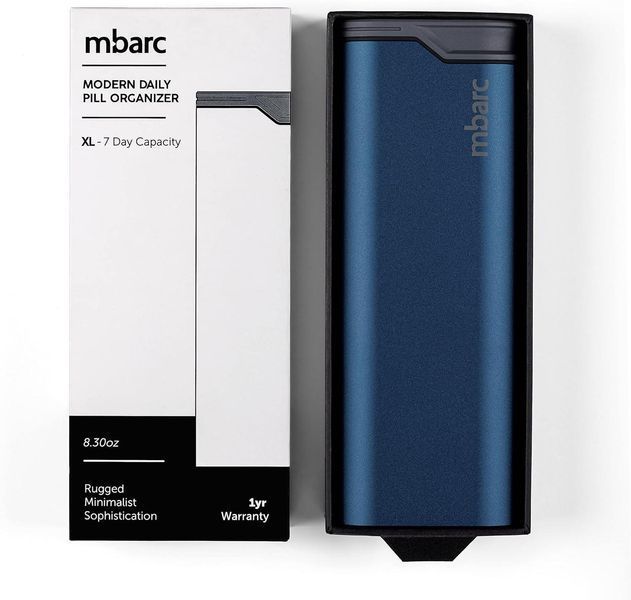 Преміальний контейнер HigherHuman Extra Large Sleek Modern Pill Box Matte Blue 2059508783 фото