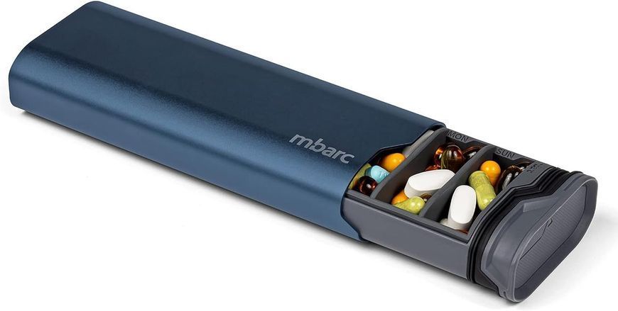 Преміальний контейнер HigherHuman Extra Large Sleek Modern Pill Box Matte Blue 2059508783 фото