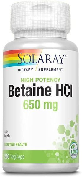 Solaray HCL with Pepsin 650 mg 100 капсул (4384304106) 1573406594 фото
