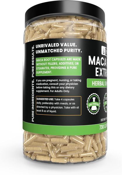Добавка премиум-класса корень мака Pure Original Ingredients Maca Root 730 капсул 4384308144 фото