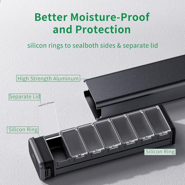 Преміальний контейнер для таблеток Kursaya Metal Pill Organizer Black 2059508784 фото