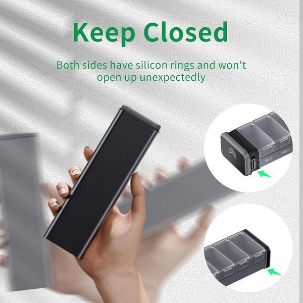 Преміальний контейнер для таблеток Kursaya Metal Pill Organizer Black 2059508784 фото