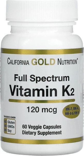 California Gold Nutrition Full Spectrum Vitamin K2 60 капсул (4384304563) 1684742239 фото