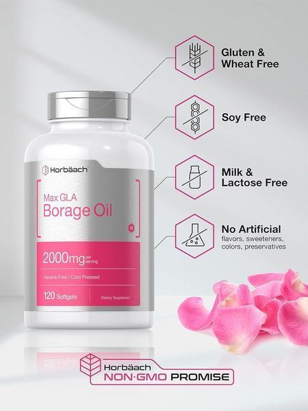Добавка премиум-класса масло бурачника Horb&auml;ach Borage Oil 120 капсул 2487313453 фото