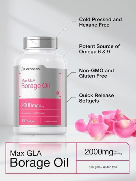 Добавка премиум-класса масло бурачника Horb&auml;ach Borage Oil 120 капсул 2487313453 фото