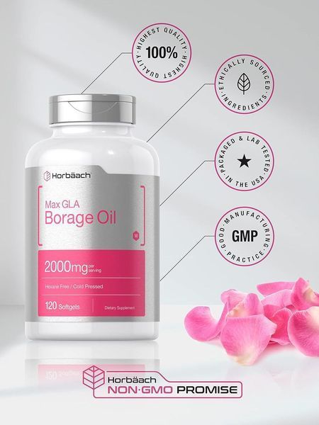 Добавка премиум-класса масло бурачника Horb&auml;ach Borage Oil 120 капсул 2487313453 фото