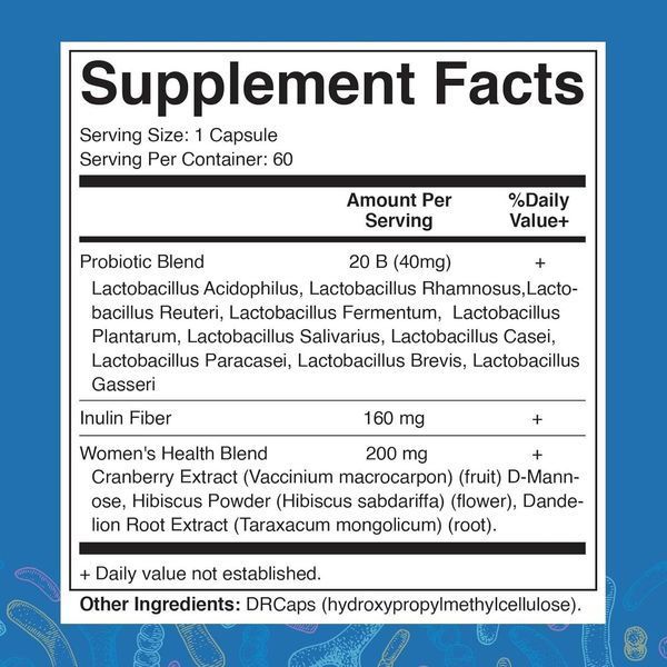 Добавка премиум-класса вагинальные пробиотики Vitamatic Vaginal Probiotics 20 Billions 60 капсул 2692742069 фото