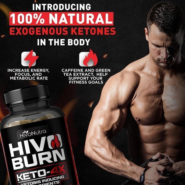Добавка для контроля веса HivoNutra HivoBurn 4X Keto 60 капсул 4384305873 фото