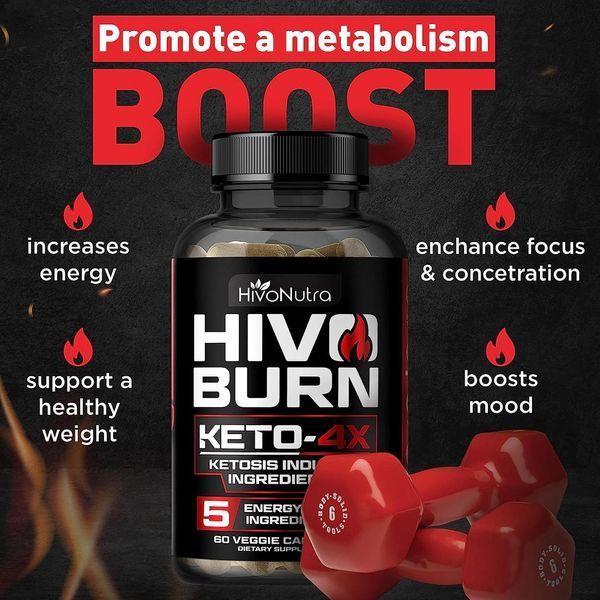 Домішка для контролю ваги HivoNutra HivoBurn 4X Keto 60 капсул 2058332008 фото