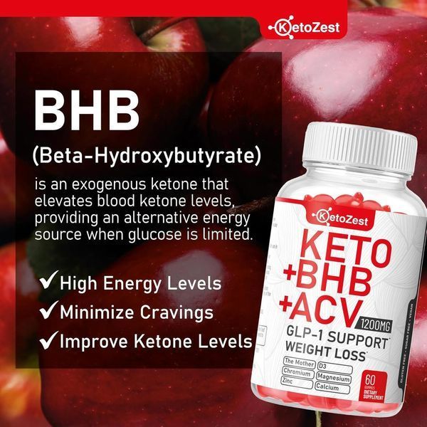 Добавка премиум-класса ускорения метаболических процессов KetoZest Keto ACV BHB GLP-1 Gummies 60 таблеток 2577280958 фото