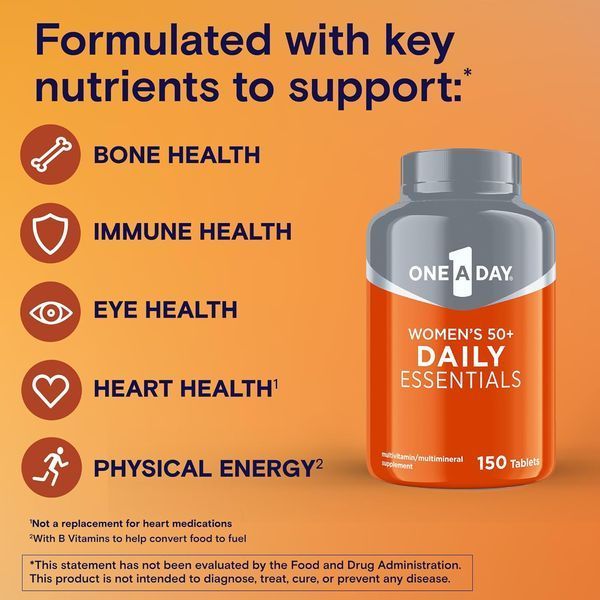 Мультивитамины для женщин One A Day Multivitamin for Women 50+ Daily Essentials 150 таблеток 4384306426 фото